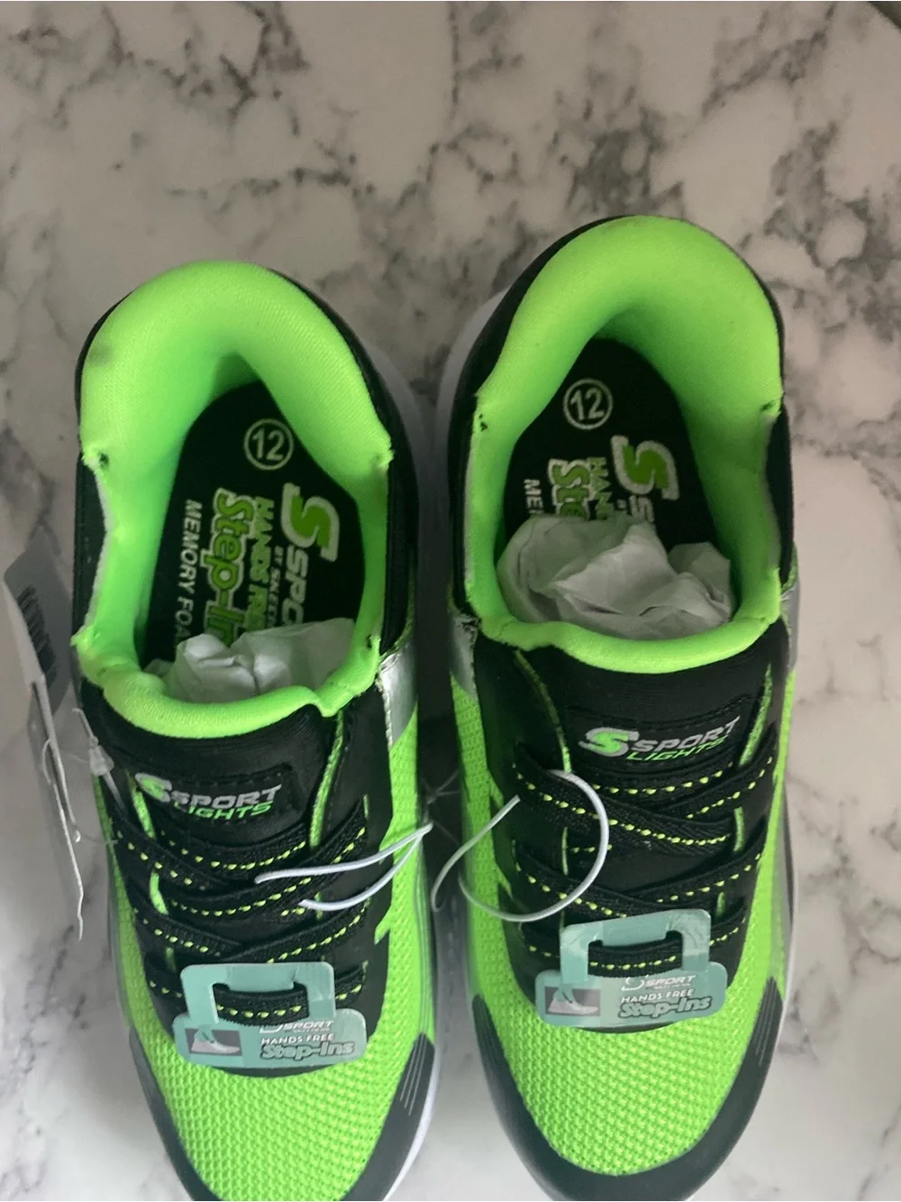 Kids Light-Up Sport Sneakers in Neon Green and Black